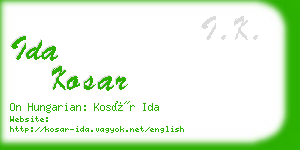 ida kosar business card